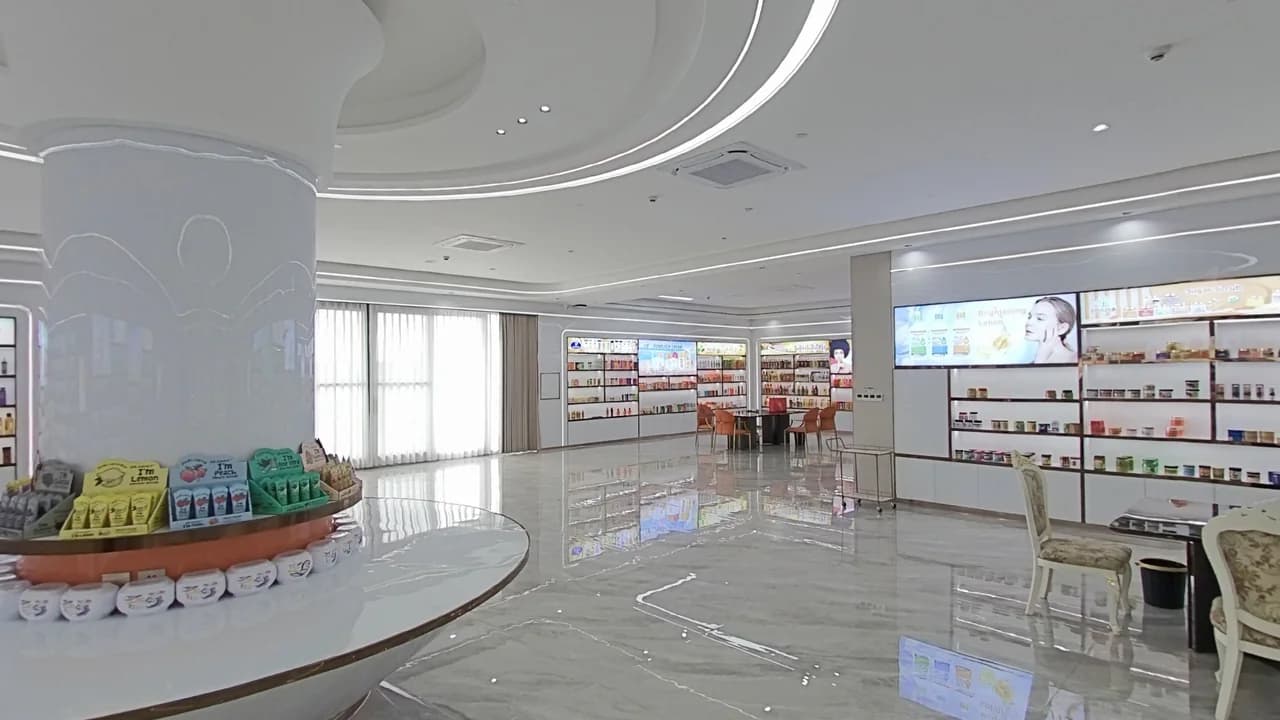 King Metis sample showroom virtual view for ROUSHUN DR.DAVEY and private label personal care buyers overview