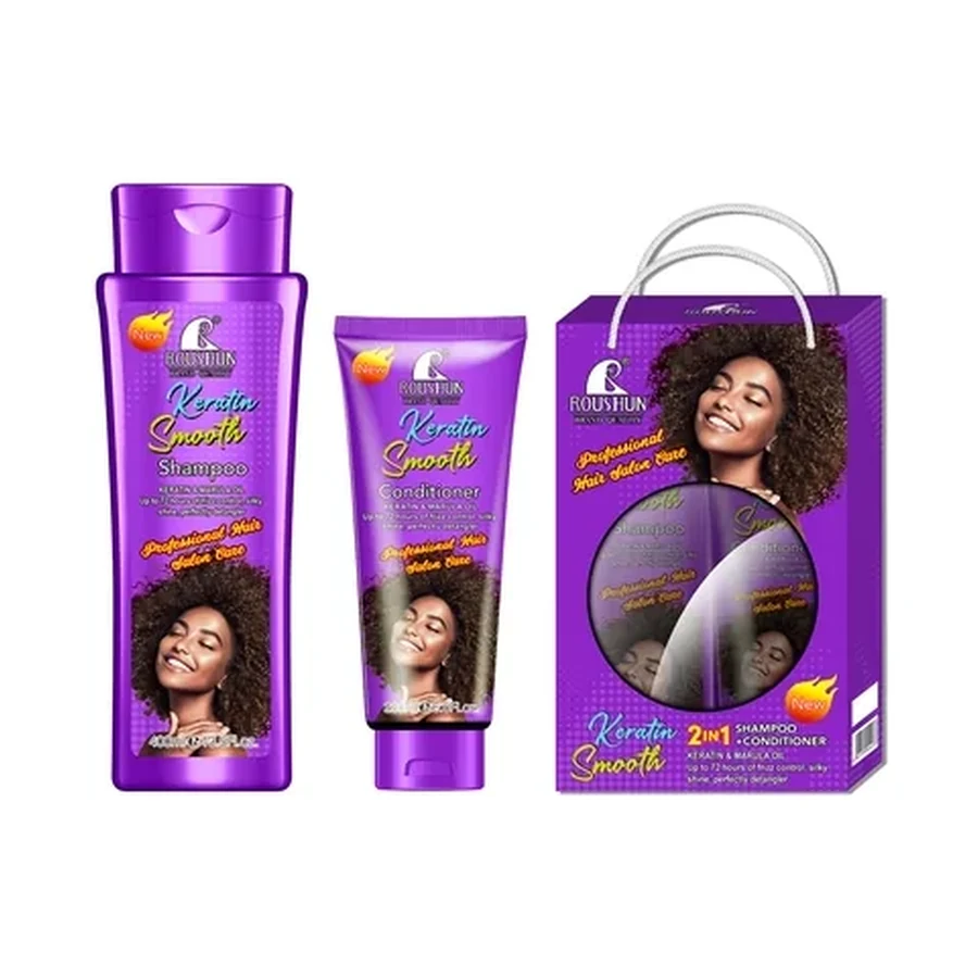 مجموعة العناية بالشعر شامبو الكيراتين ROUSHUN سعة 400 ml OEM/ODM Rs-30972