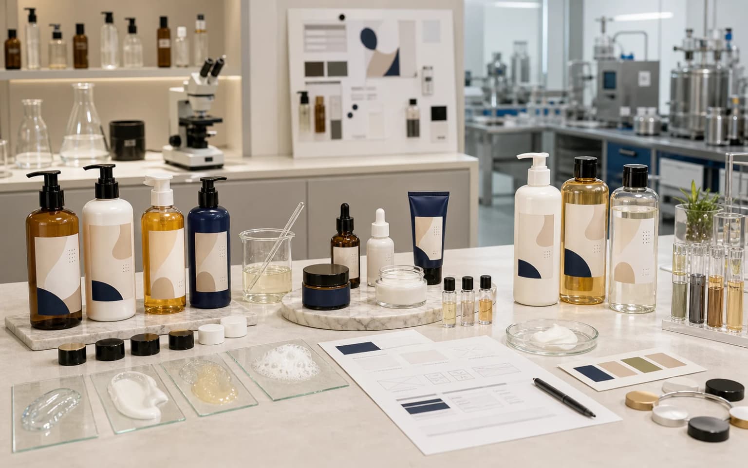 ROUSHUN LAB DR.DAVEY LAB and King Metis LAB sample review for China shower gel factory and lotion development