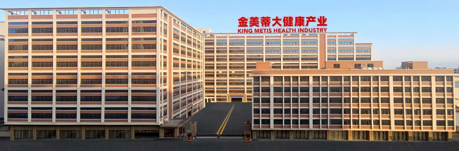King Metis health industry factory exterior in Foshan for personal care manufacturing