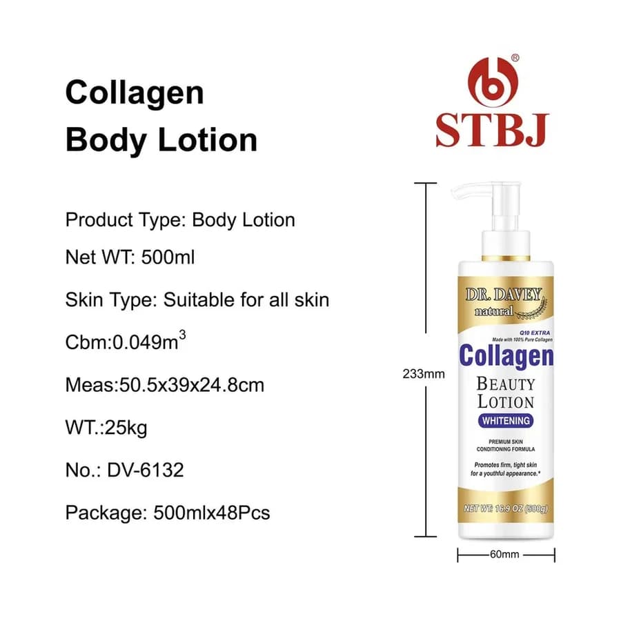 DR.DAVEY Collagen Body Lotion model DV-6132 product image for OEM/ODM private label body lotion manufacturing