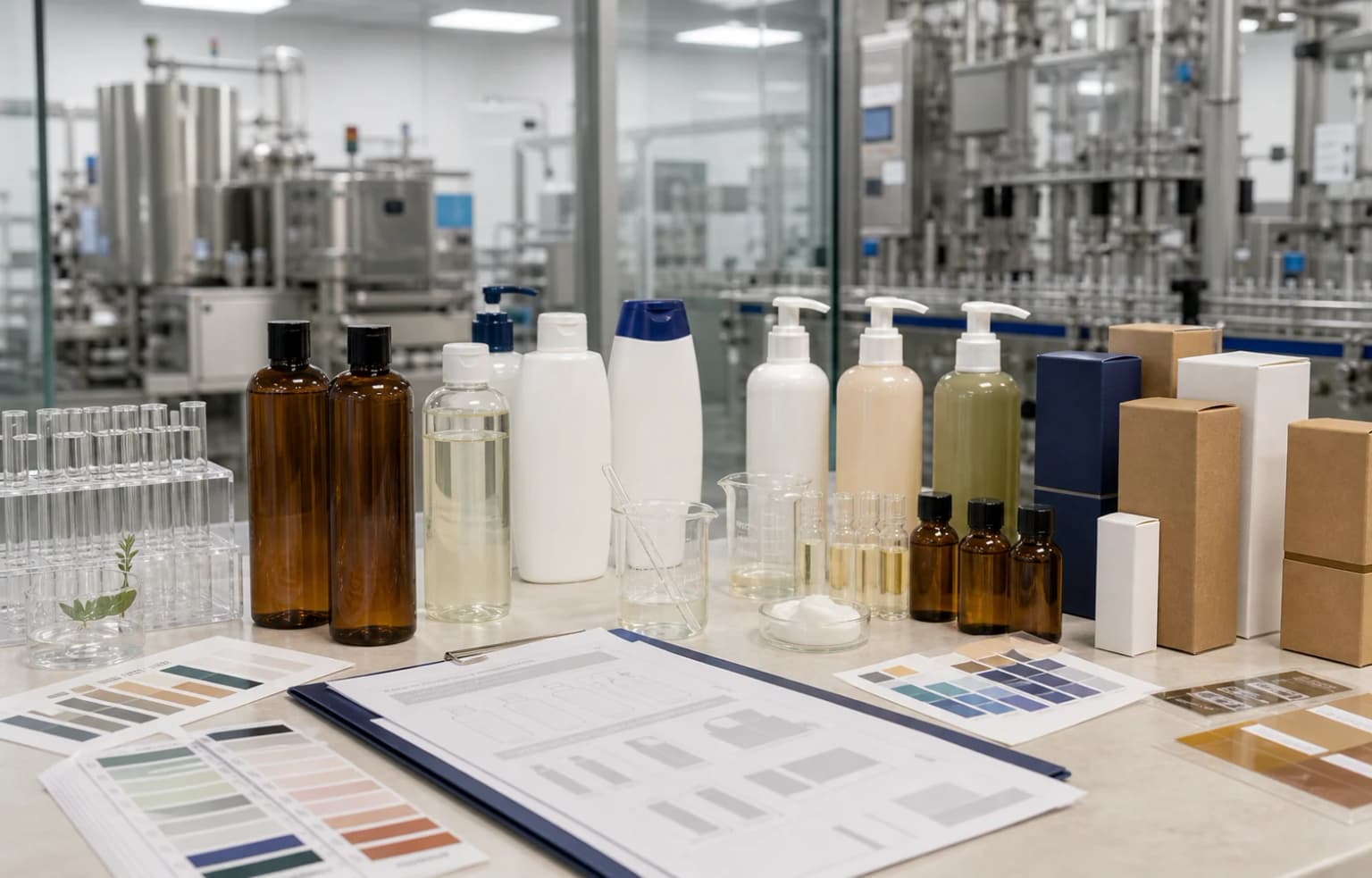 Shampoo and body lotion factory sample planning table for OEM ODM distributor program