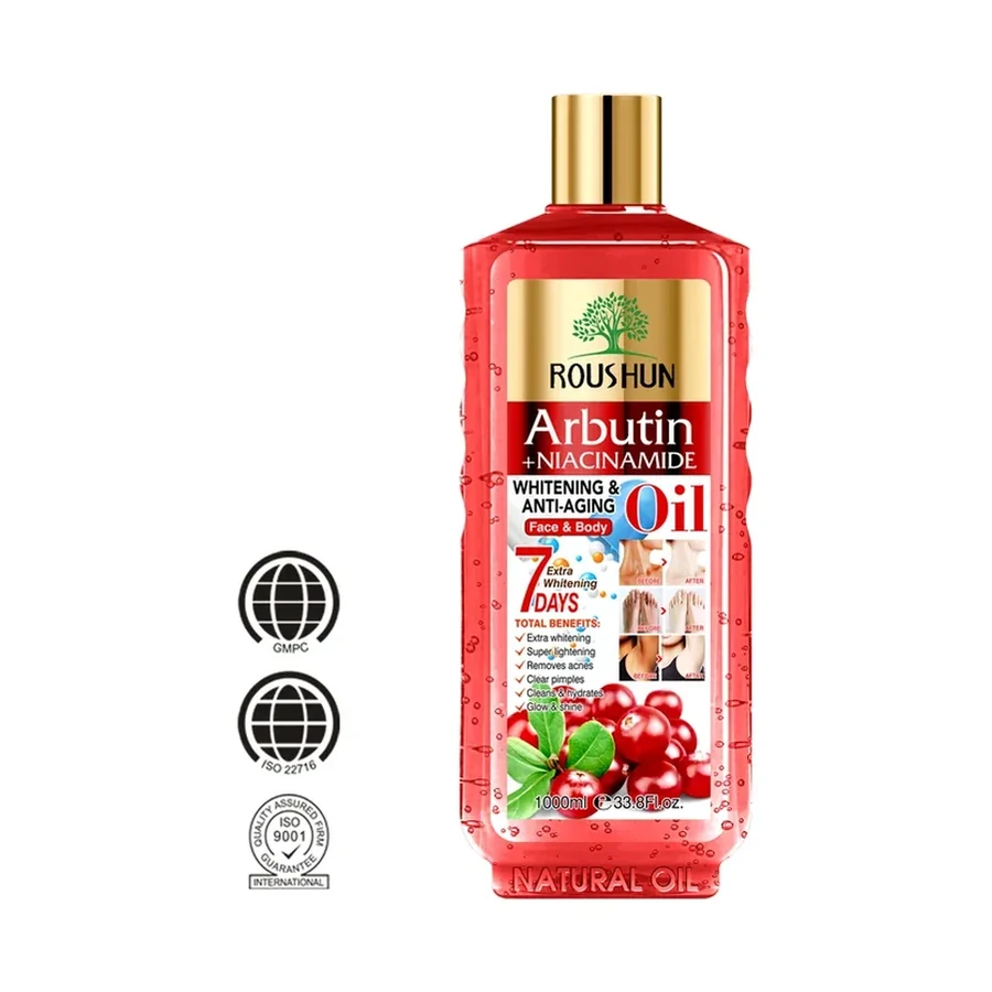 Huile corporelle éclaircissante et anti-âge à l'arbutine + niacinamide 1000ml