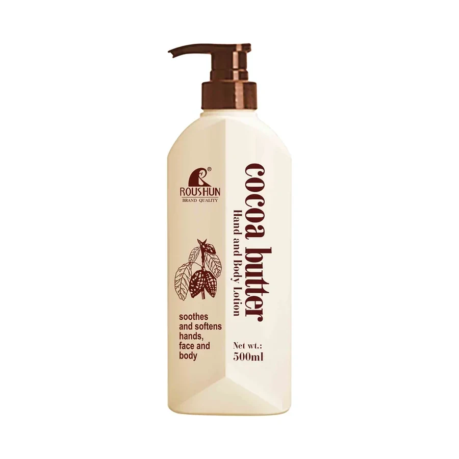 Cocoa Butter Brightening Moisturizing Vegan Body Lotion 500ml white background product image for OEM/ODM private label body lotion manufacturing