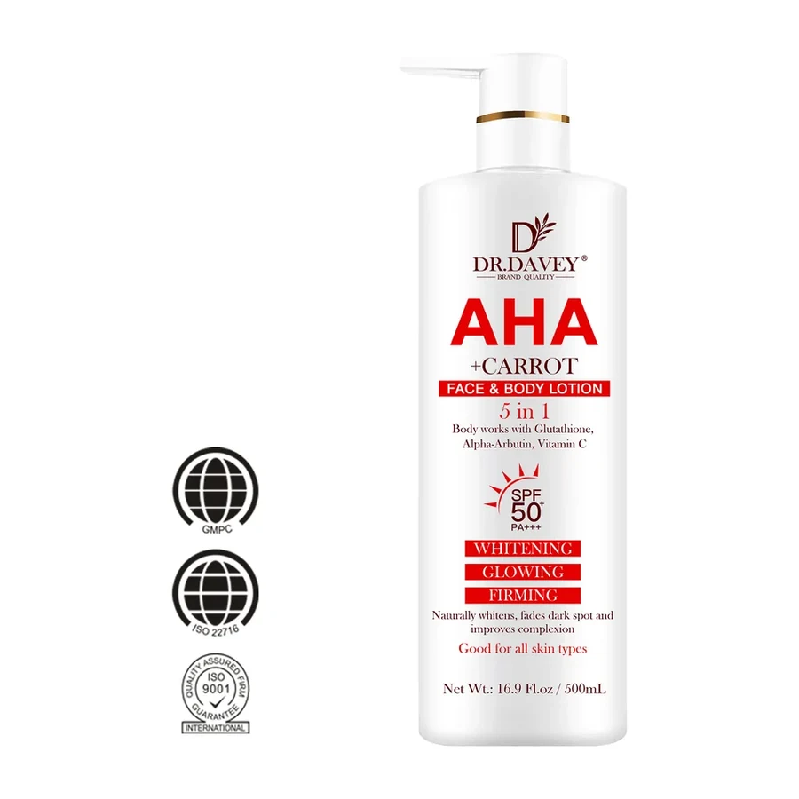 DR.DAVEY Amino Acid & Glutathione Body Lotion day care, Brightening Moisturizing clarifying care for Dull & clarifying care uneven tone Skin, 500ml
