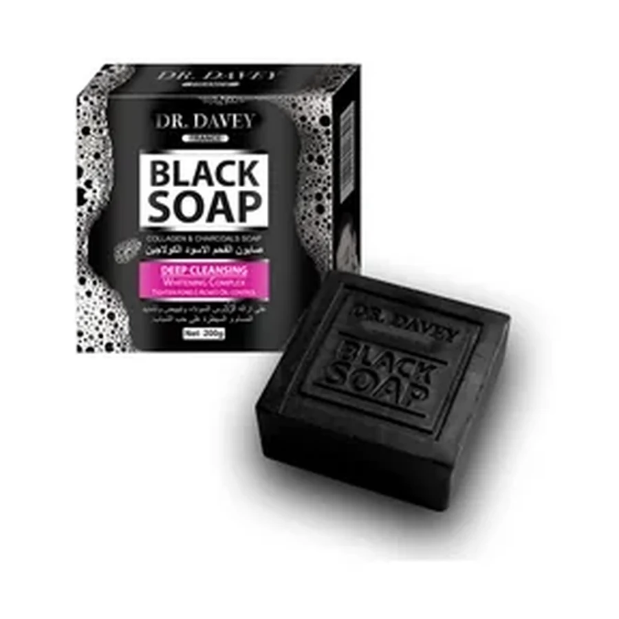 DR.DAVEY Black Charcoal Soap 200 g OEM/ODM Dv-6472 product image for OEM/ODM private label soap manufacturing