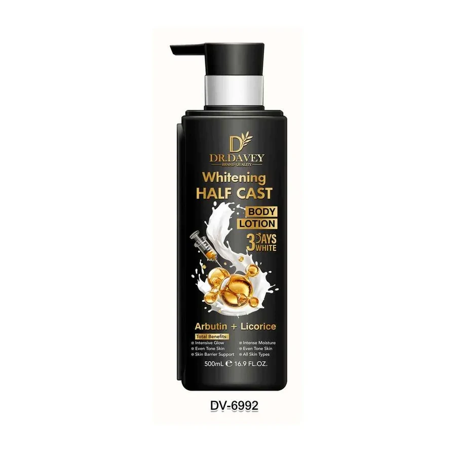 DR.DAVEY Brightening Half Cast Body Lotion model DV-6992 product image for OEM/ODM private label body lotion manufacturing