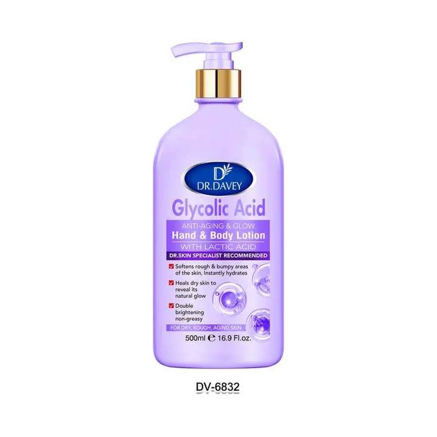 DR.DAVEY Glycolic Acid Body Lotion Body Lotion model DV-6832 product image for OEM/ODM private label body lotion manufacturing