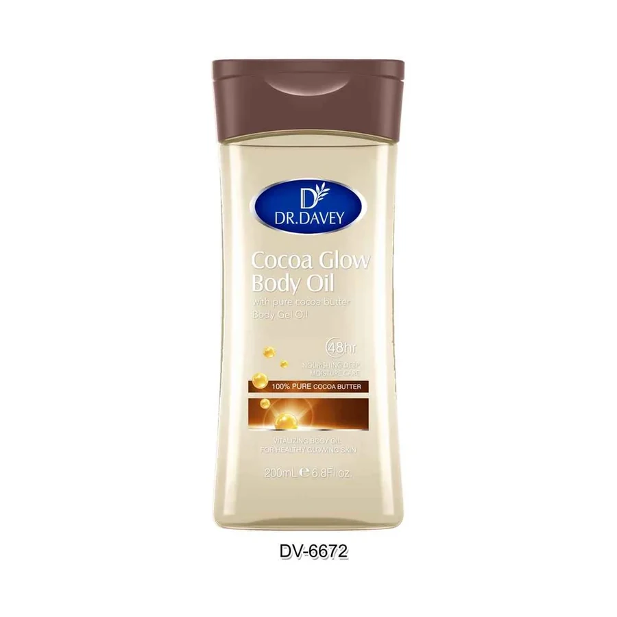 DR.DAVEY Cocoa Glow Body Oil model DV-6672 product image for OEM/ODM private label body oil manufacturing