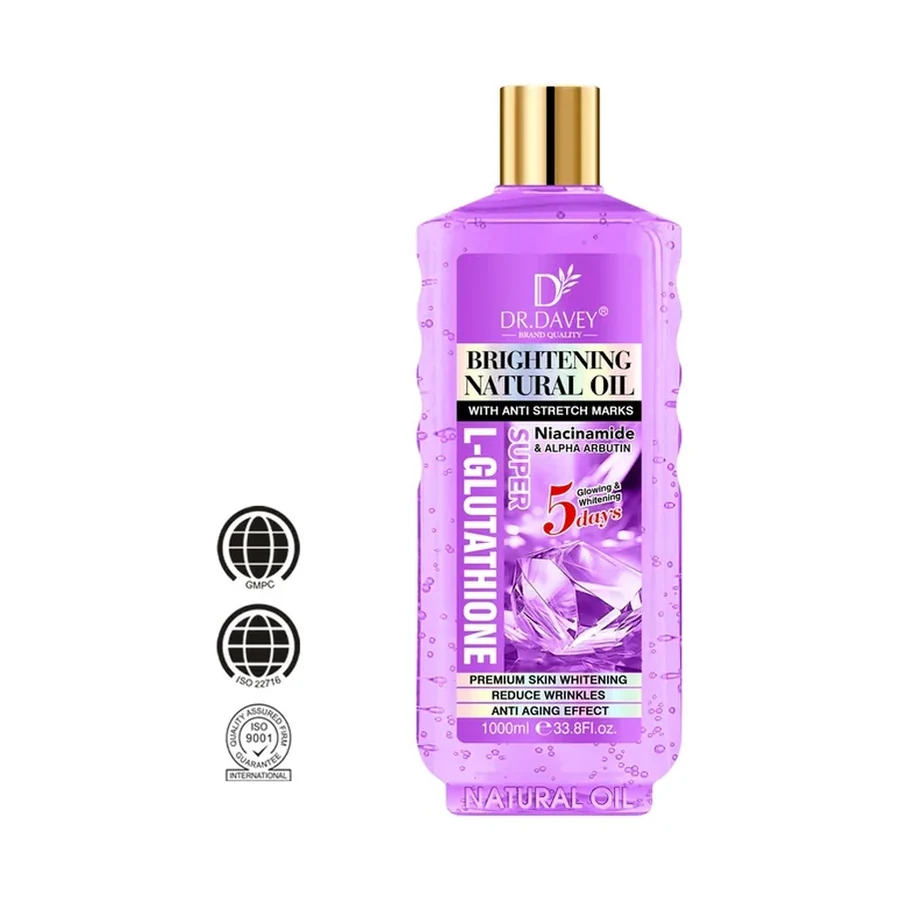 DR.DAVEY Brightening Natural Oil Niacinamide Body Oil white background product image for OEM/ODM private label body lotion manufacturing