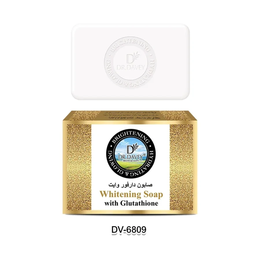 DR.DAVEY Brightening Soap with Glutathione, Brightening Bar Soap white background product image for OEM/ODM private label soap manufacturing