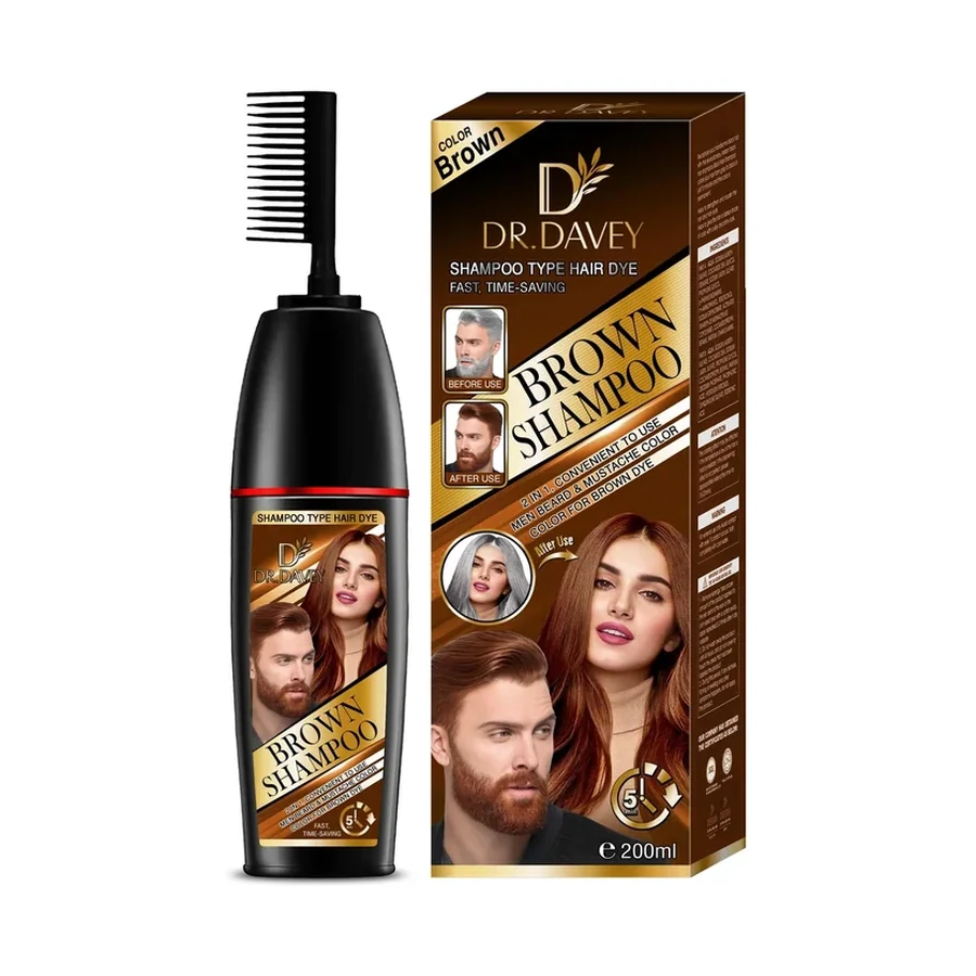 DR.DAVEY Brown Hair Shampoo 200 ml OEM/ODM Dv-6303 product image for OEM/ODM private label shampoo manufacturing