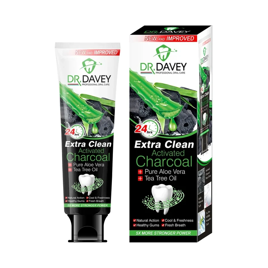 DR.DAVEY + Charcoal + Aloe Toothpaste 100 g OEM/ODM Dv-6383 product image for OEM/ODM private label toothpaste manufacturing
