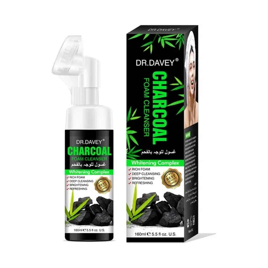 DR.DAVEY Charcoal Foam Cleanser Personal Care Product 160 ml OEM/ODM Dv-6285 product image for OEM/ODM private label personal care product manufacturing