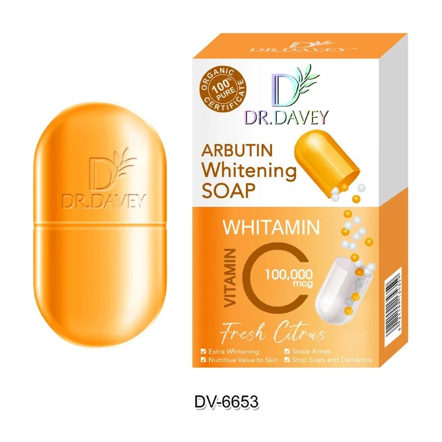 DR.DAVEY Citrus Essence Soap with Vitamin C for clarifying care Extra Brightening & Deep Cleanse for All Skin Types white background product image
