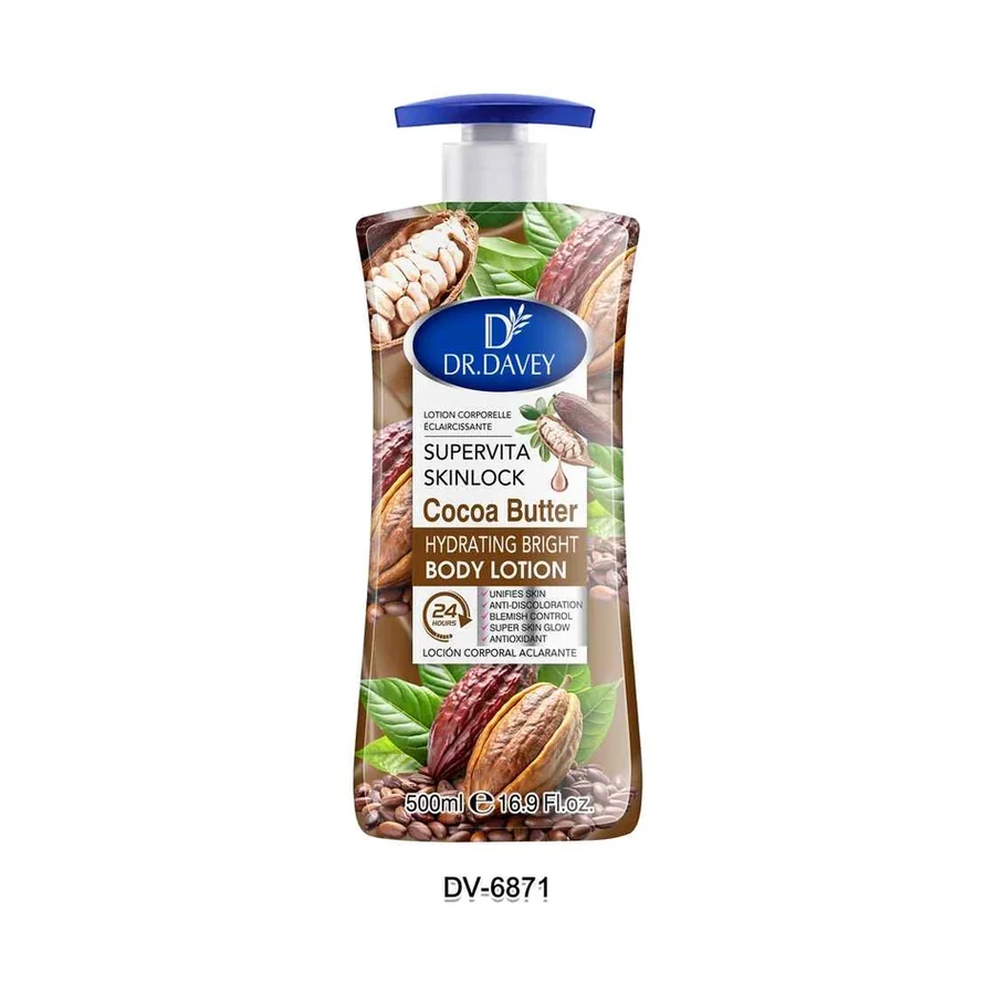 DR.DAVEY Body Lotion Cocoa Butter Body Lotion model DV-6871 product image for OEM/ODM private label body lotion manufacturing