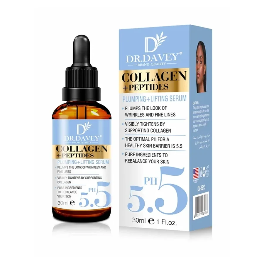 DR.DAVEY Collagen + Peptides Plumping & Lifting Serum Body Oil 30ml white background product image for OEM/ODM private label essential oil manufacturing