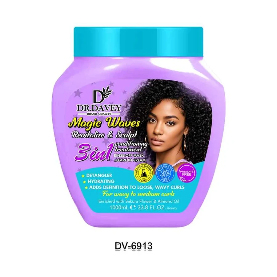 DR.DAVEY 3in1 Magic Waves Revitalize And Sculp Conditioning Leave In Treatment Cream model DV-6913 product image for OEM/ODM private label body cream