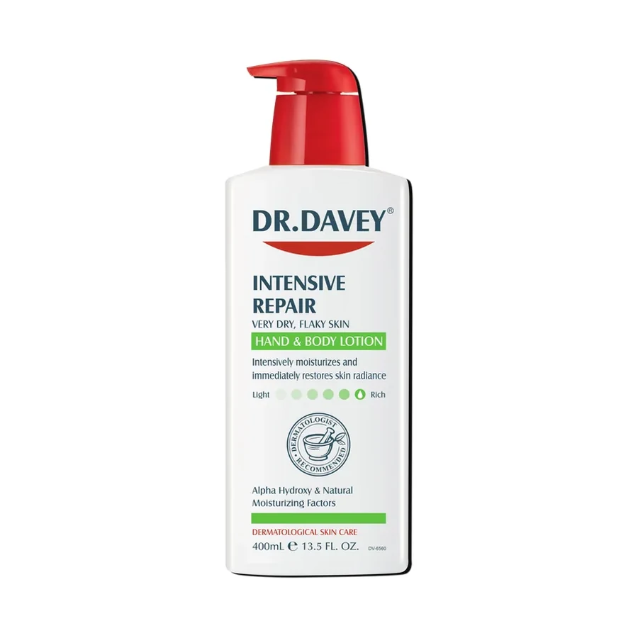 DR.DAVEY Intensive Repair Hand & Body Lotion 400ml white background product image for OEM/ODM private label body lotion manufacturing
