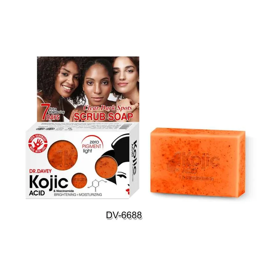 DR.DAVEY Soap Kojic Acid Scrub Soap model DV-6688 product image for OEM/ODM private label soap manufacturing