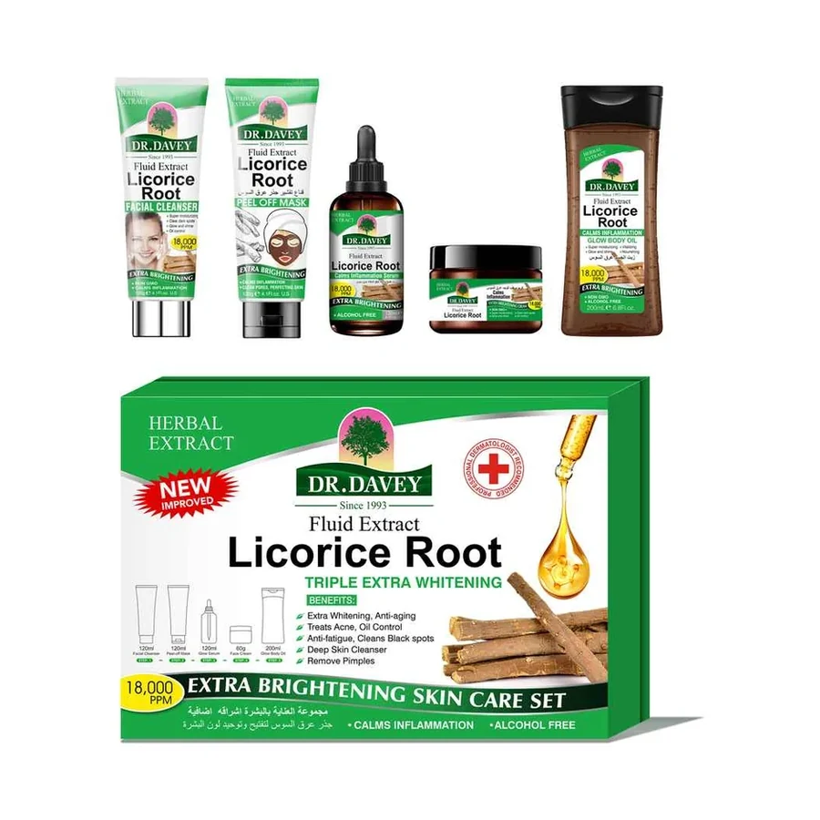 DR.DAVEY Licorice Root Skin Care Kit model DV-6782 product image for OEM/ODM private label personal care manufacturing