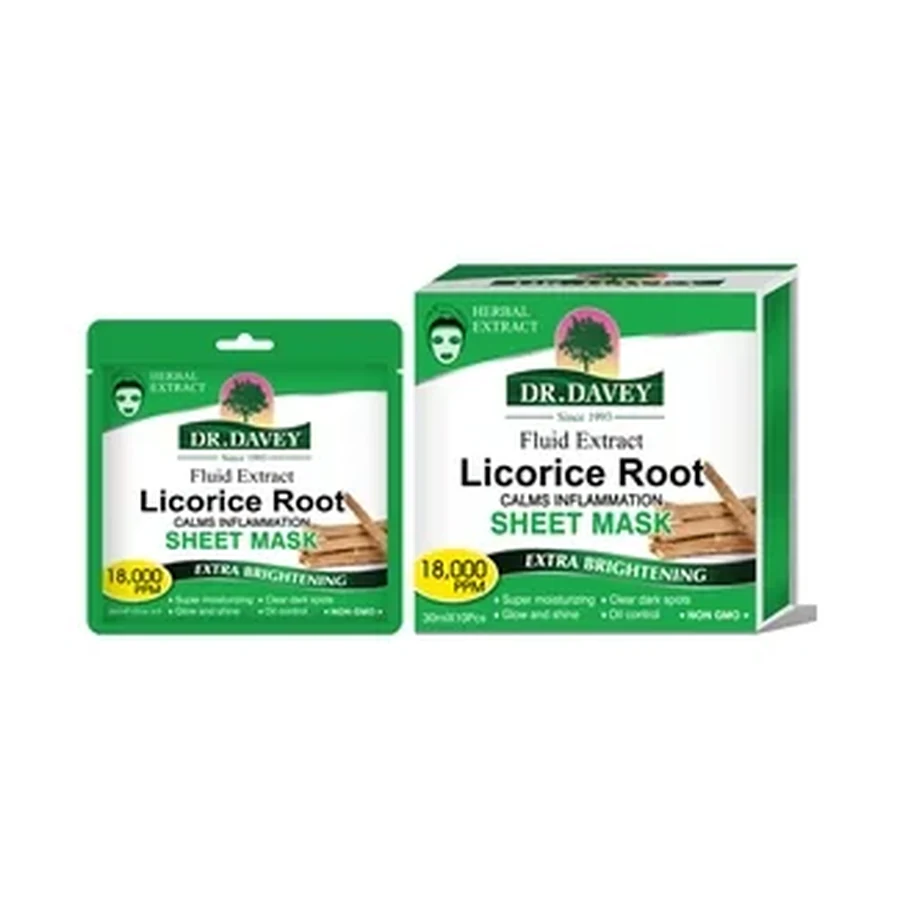 DR.DAVEY Licorice Root Sheet Face Mask 30 ml OEM/ODM Dv-6406 product image for OEM/ODM private label skincare manufacturing