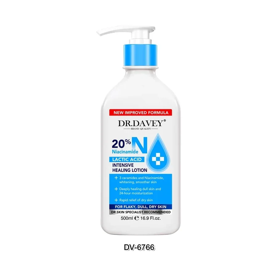 DR.DAVEY New Improved Formula Niacinamide Hydrating Body Lotion 500ml white background product image for OEM/ODM private label body lotion manufacturing