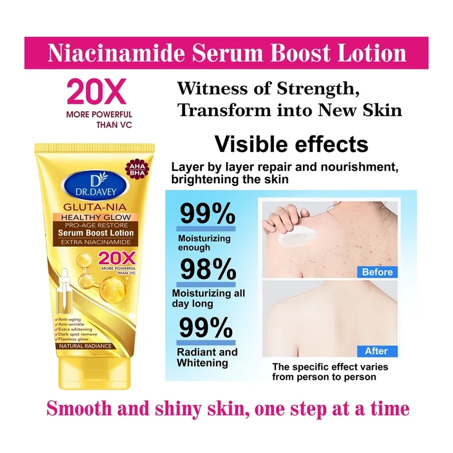Lait corporel au sérum de niacinamide pour le soutien de la peau DR.DAVEY 300ml