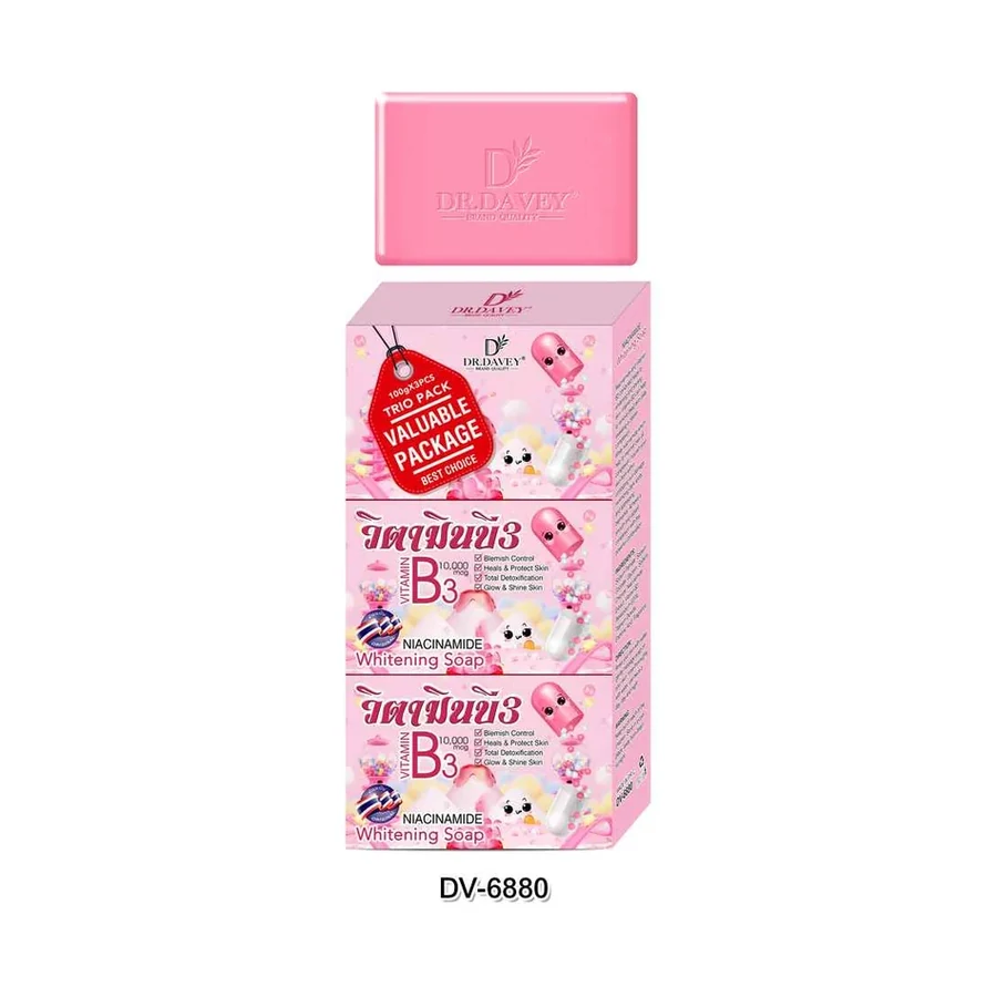 DR.DAVEY Niacinamide Brightening Soap model DV-6880 product image for OEM/ODM private label soap manufacturing