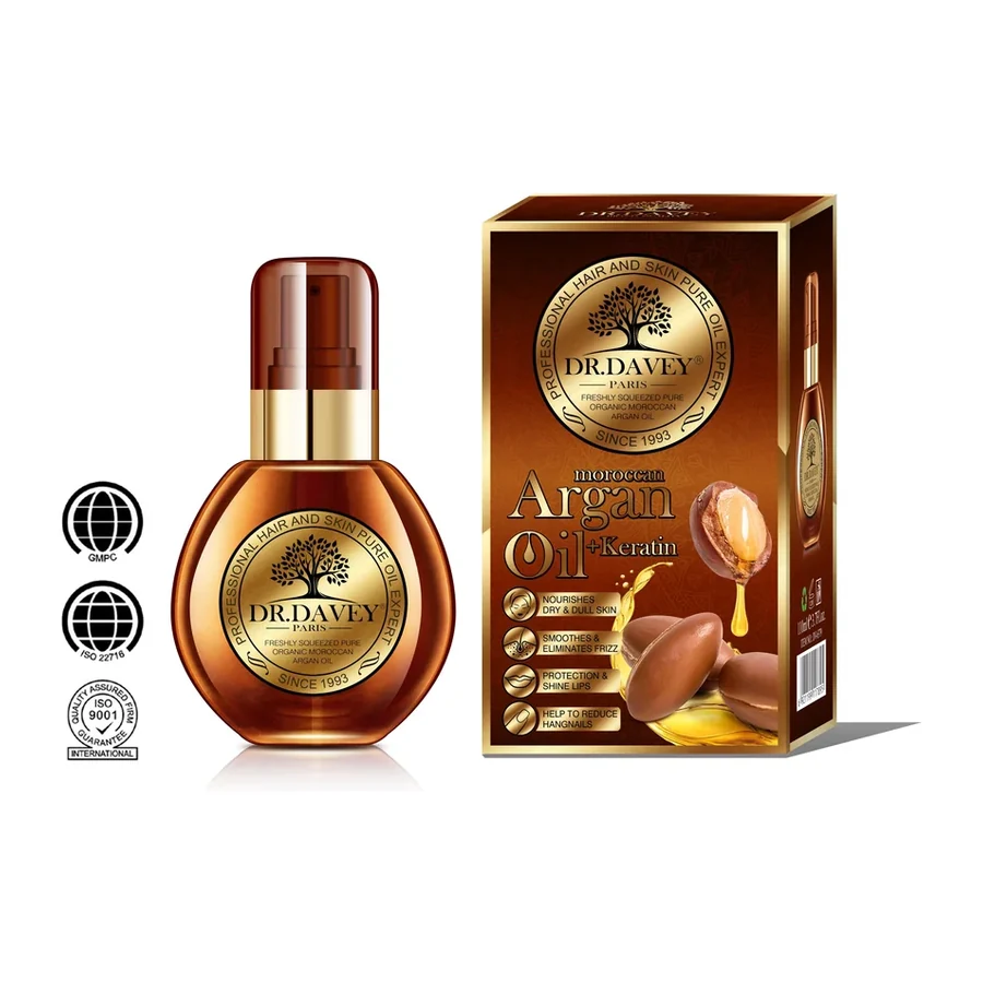 DR.DAVEY Organic Moroccan Argan Oil for Hair & Skin 110ml white background product image for OEM/ODM private label hair care manufacturing