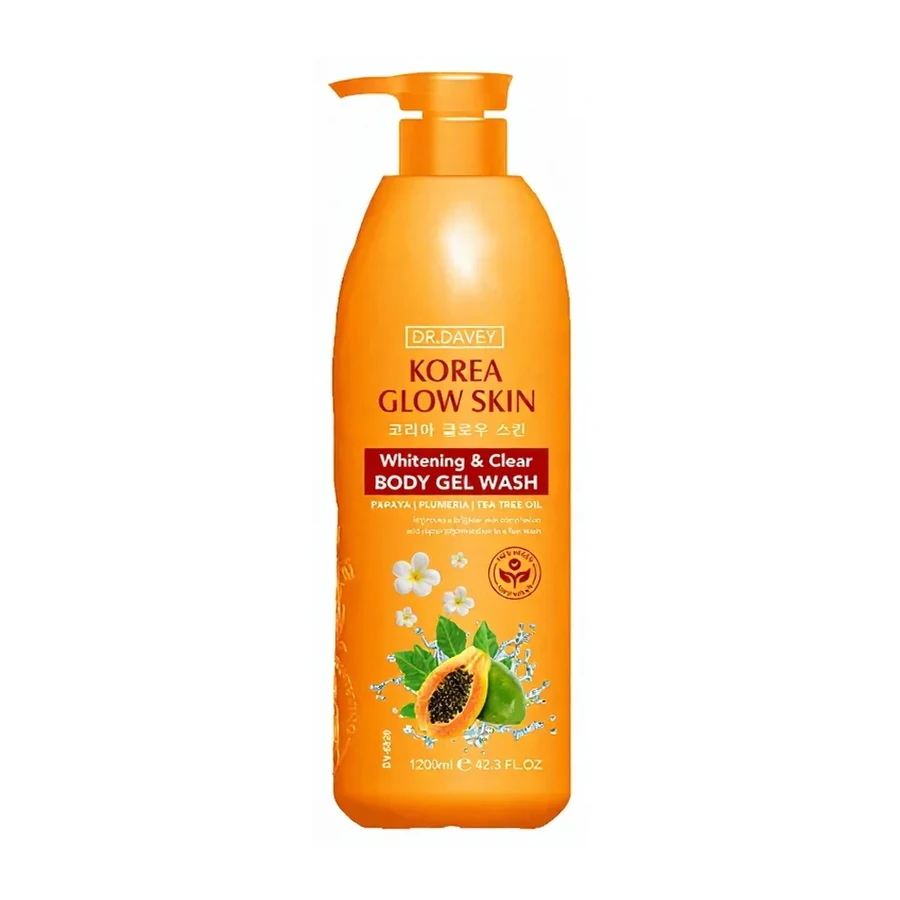 DR.DAVEY Papaya Brightening & Clear Shower Gel 24K Gold Luxury Body Wash for Men & Women Deep Cleansing & Glowing Skin white background product image