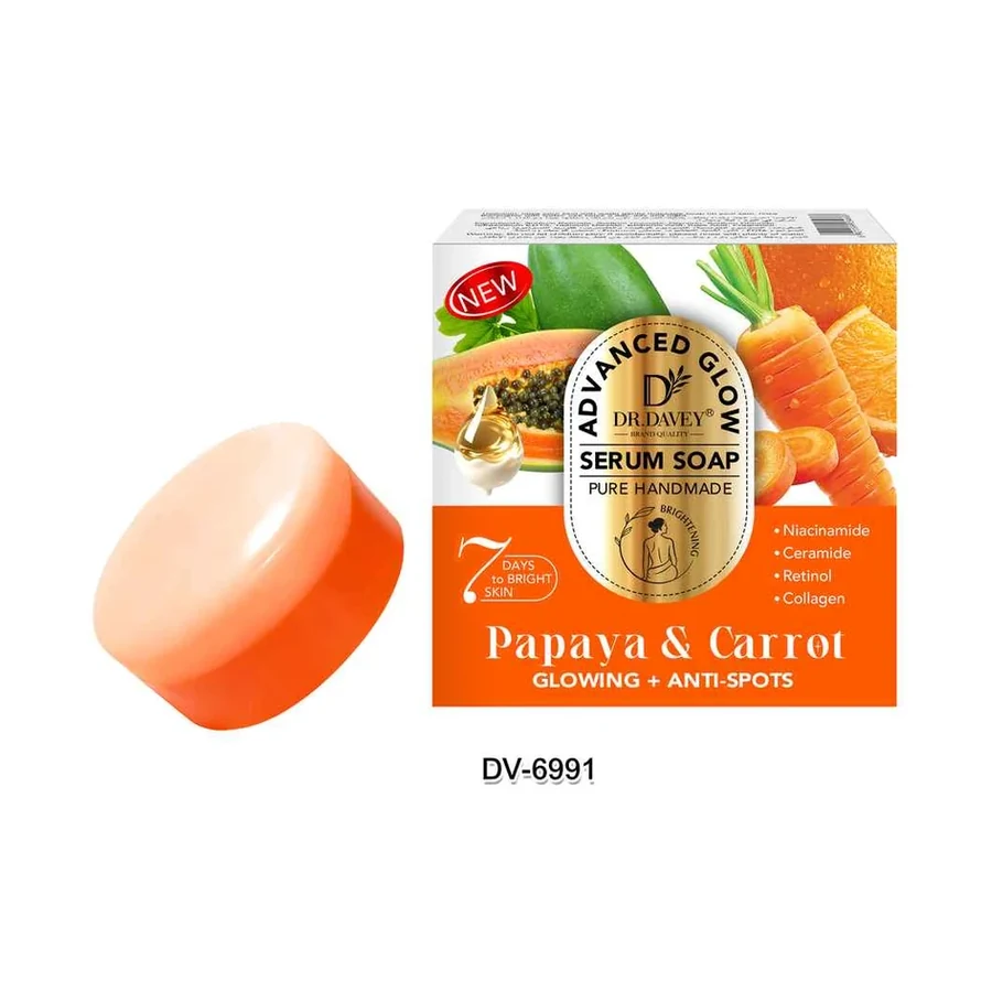 DR.DAVEY Papaya And Carrot Soap model DV-6991 product image for OEM/ODM private label soap manufacturing