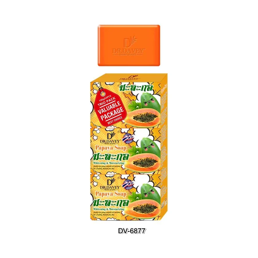 DR.DAVEY Papaya Moisturizing Soap model DV-6877 product image for OEM/ODM private label soap manufacturing
