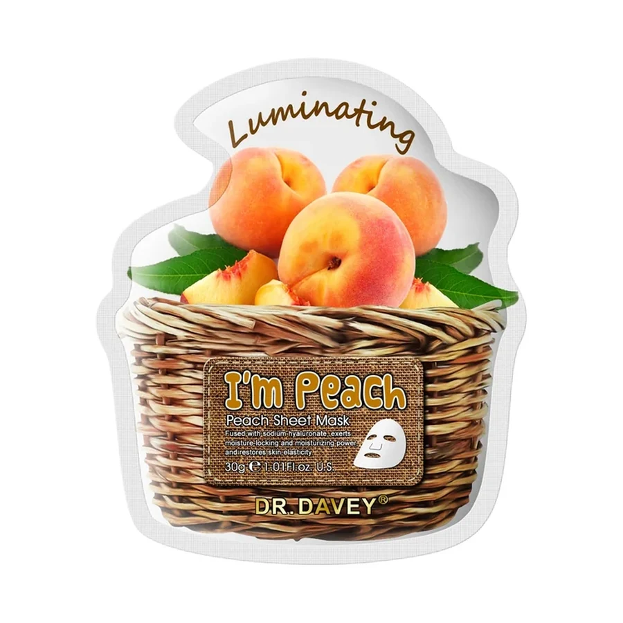 DR.DAVEY Peach Sheet Face Mask 30 g OEM/ODM Dv-6325 product image for OEM/ODM private label skincare manufacturing