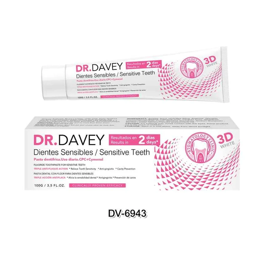 DR.DAVEY 3D Brightening Toothpaste 3D model DV-6943 product image for OEM/ODM private label personal care manufacturing
