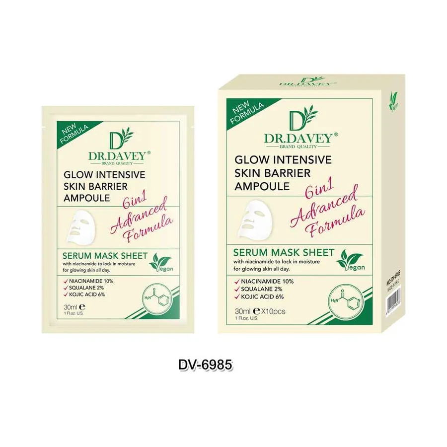DR.DAVEY Glow Intensive Facial Mask model DV-6985 product image for OEM/ODM private label personal care manufacturing