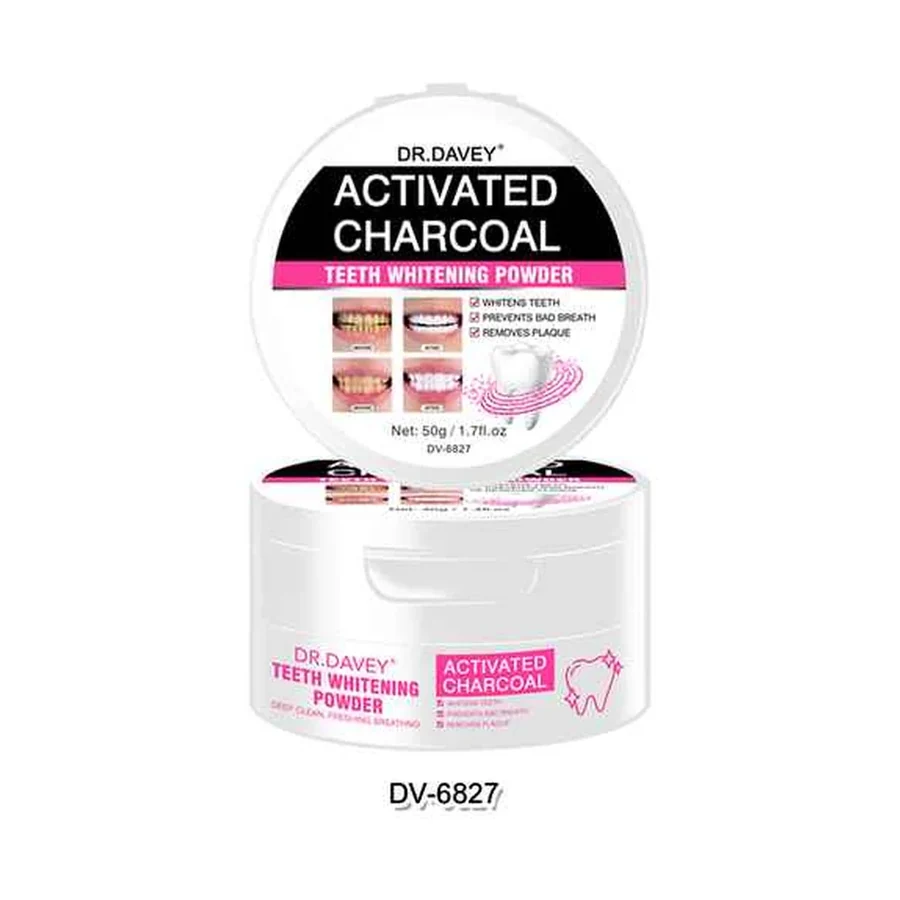 DR.DAVEY Activated Sharcoal Teeth Brightening Powder model DV-6827 product image for OEM/ODM private label personal care manufacturing
