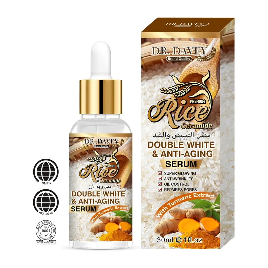 DR. DAVEY Premium Rice Ceramide Serum with Turmeric Extract 118ml white background product image for OEM/ODM private label skincare serum