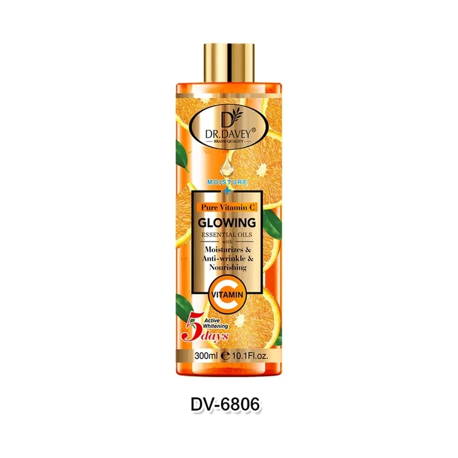 DR.DAVEY PURE Vita C Age Support Body Brightening Body Oil 300ml white background product image for OEM/ODM private label body lotion manufacturing