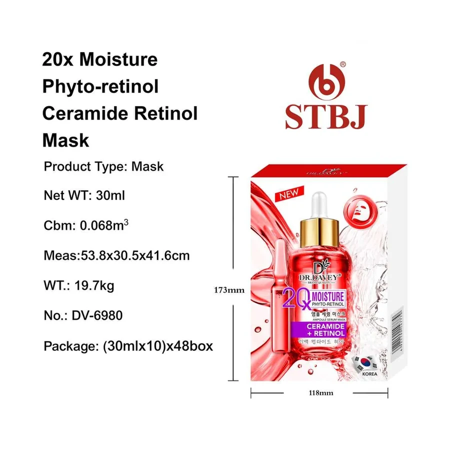 DR.DAVEY Phyto-retinol Facial Mask Sheet model DV-6980 product image for OEM/ODM private label personal care manufacturing