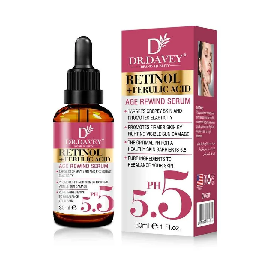 DR.DAVEY Serum Retinol Ferulic Acid Serum model DV-6611 product image for OEM/ODM private label skincare serum manufacturing