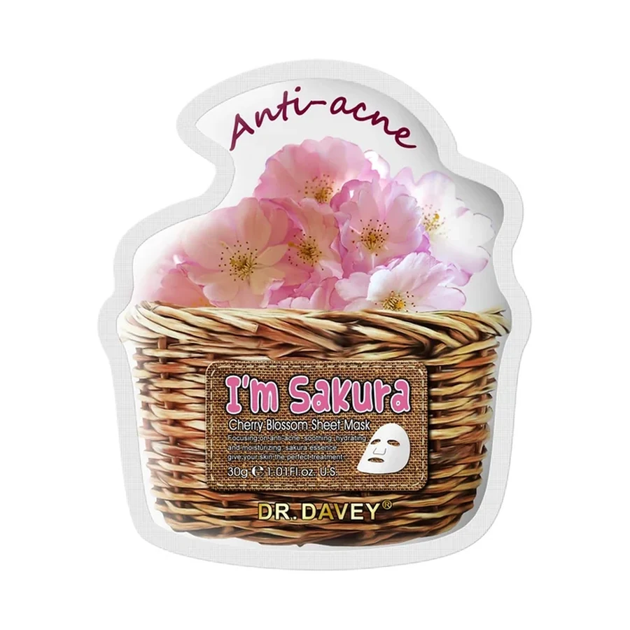 DR.DAVEY Sakura Sheet Face Mask 30 g OEM/ODM Dv-6318 product image for OEM/ODM private label skincare manufacturing