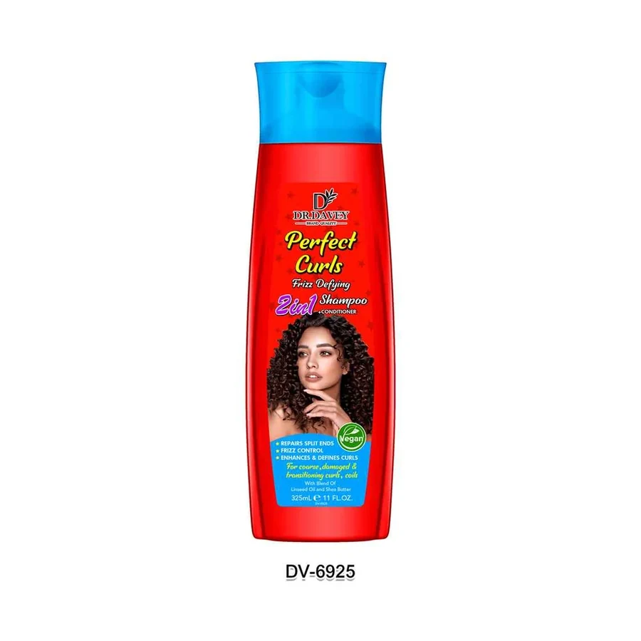 DR.DAVEY Perfect Curls Frizz Defying 2in1 Hair Shampoo model DV-6925 product image for OEM/ODM private label shampoo manufacturing