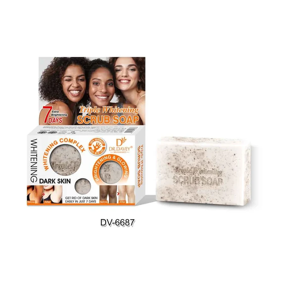 DR.DAVEY Soap Triple Brightening Scrub Soap model DV-6687 product image for OEM/ODM private label soap manufacturing