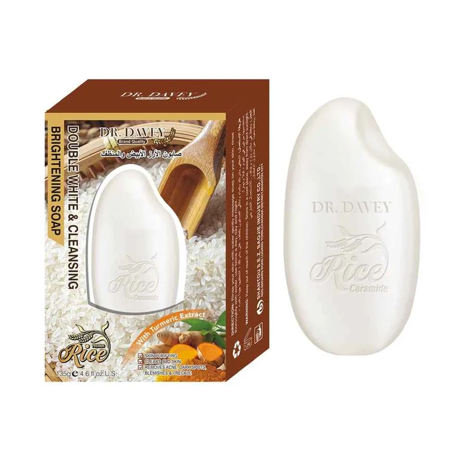 DR.DAVEY Soap Rice Brightening Soap model DV-6622 product image for OEM/ODM private label soap manufacturing
