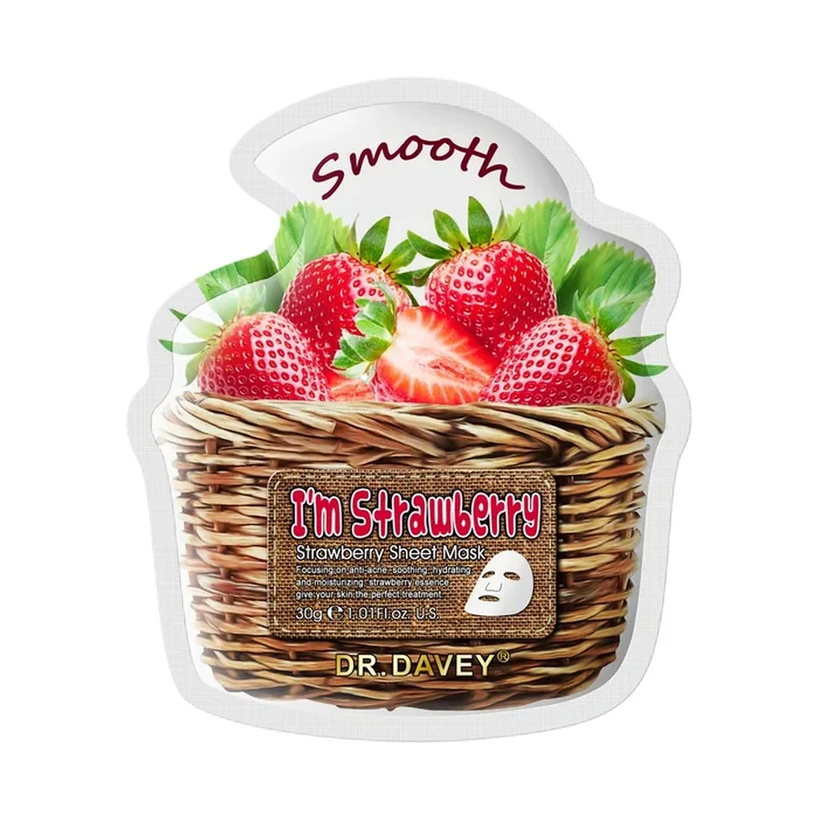DR.DAVEY Strawberry Sheet Face Mask 30 g OEM/ODM Dv-6329 product image for OEM/ODM private label skincare manufacturing