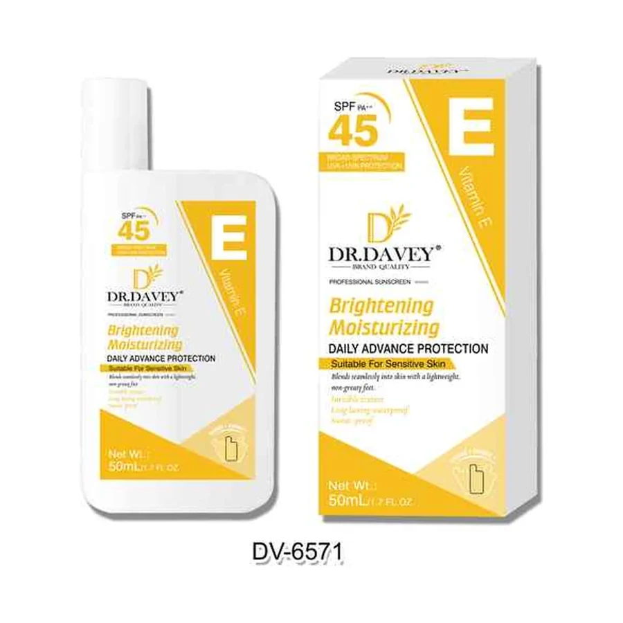 DR.DAVEY SPF 45 VE Sunscreen Sunscreen Cream model DV-6571 product image for OEM/ODM private label body cream manufacturing