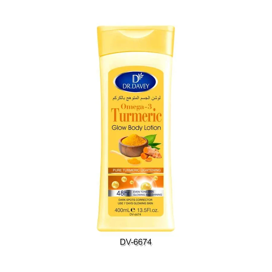 DR.DAVEY Turmeric Body Lotion model DV-6674 product image for OEM/ODM private label body lotion manufacturing