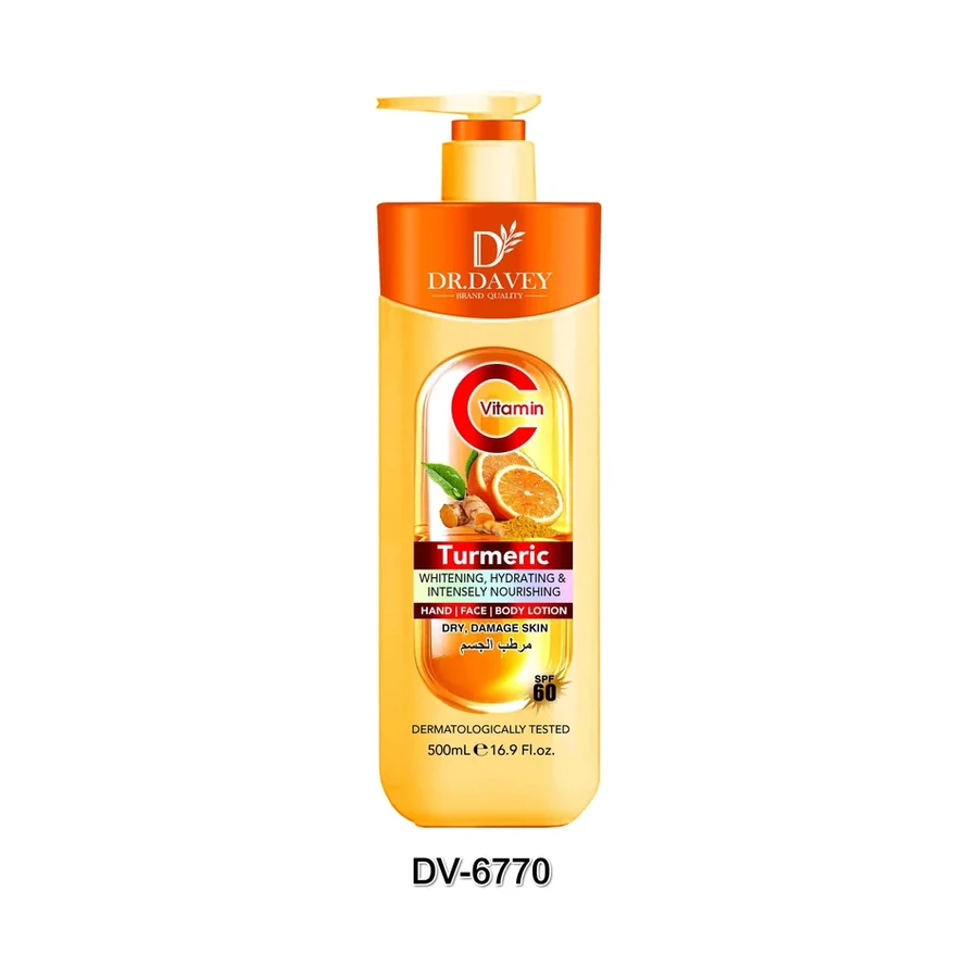 DR.DAVEY Turmeric Body Lotion model DV-6770 product image for OEM/ODM private label body lotion manufacturing