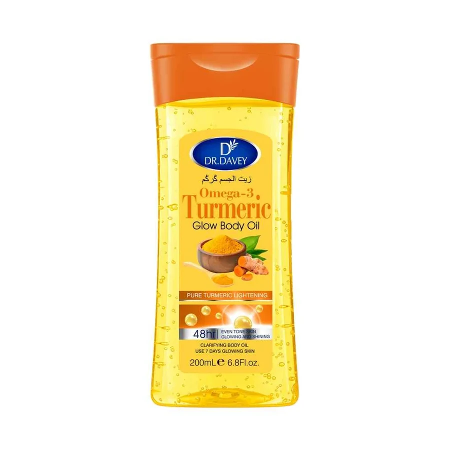 DR.DAVEY Turmeric Body Oil model DV-6657 product image for OEM/ODM private label body oil manufacturing